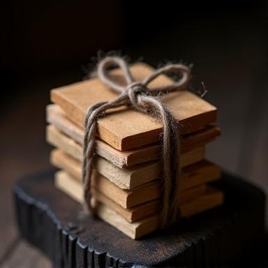 A bundle of oak wood fire starters.